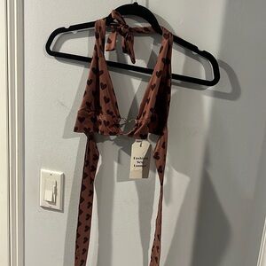 Halter top v neck top